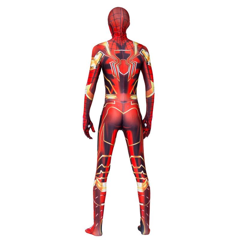 Superhero Halloween Cosplay Iron Man And Spiderman Mix Style Jumpsuit For Men And Teens