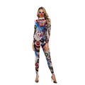 Halloween Party Skull Jumpsuit Costume For Women And Girls