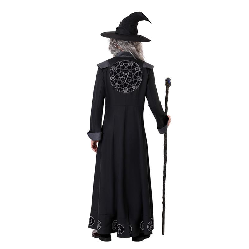 Halloween Sorcerer Prophet Black Costume Suit For Men Cosplay