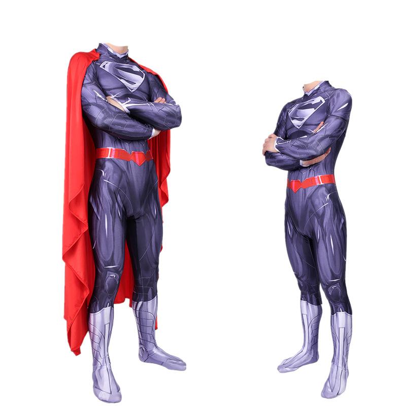 Justice League Superman Zentai Steel Body Task Force Superhero Cosplay Siamese Tights