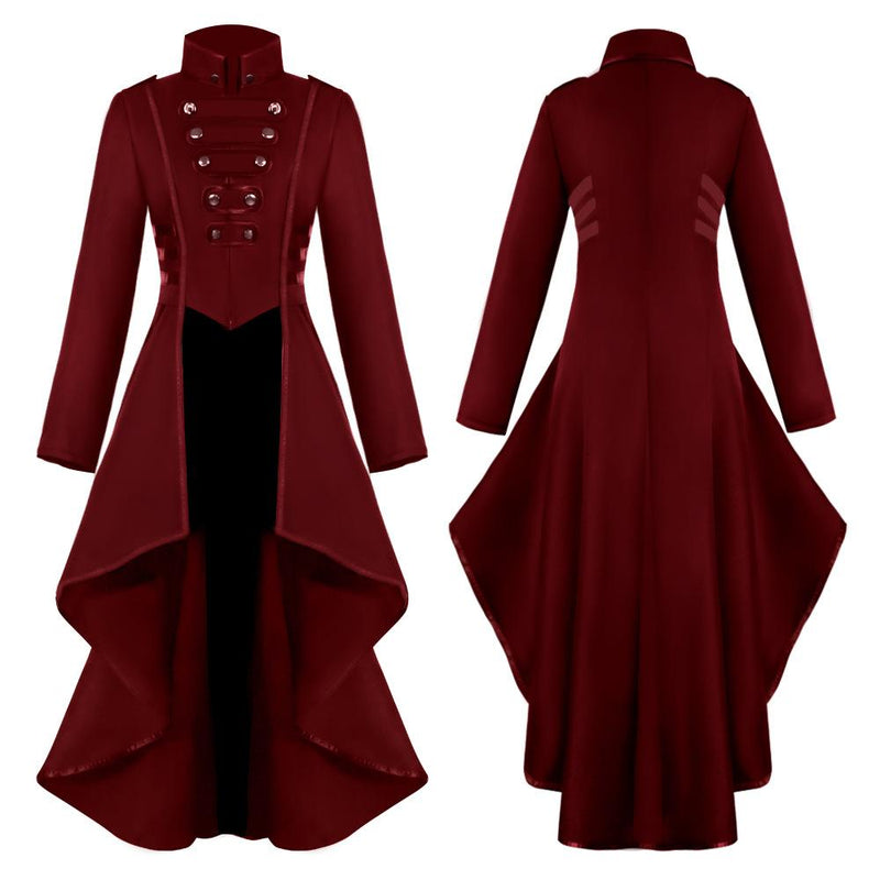 Middle Ages Retro Tuxedo Women Long Coat Punk Overcoat Costume