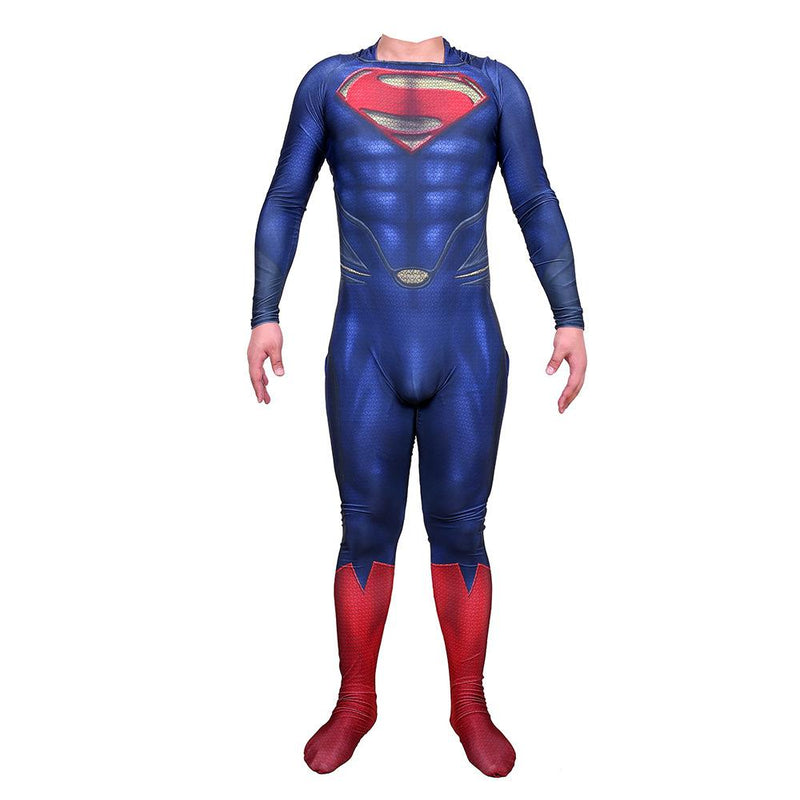 Justice League Superman Zentai Steel Body Task Force Superhero Cosplay Siamese Tights