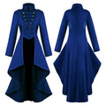 Middle Ages Retro Tuxedo Women Long Coat Punk Overcoat Costume