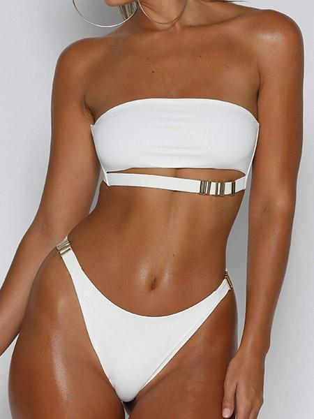 Ebba Bandeau Bikini Bikini Sets White