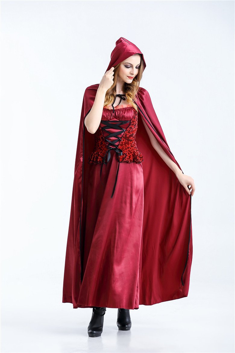 Halloween Costumes Little Red Riding Hood Long Dress Costume Queenhood