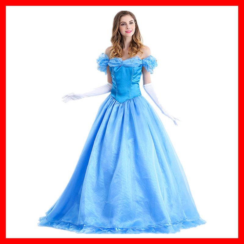 Cinderella Snow White Bella Blue Dress Princess Dress Costume