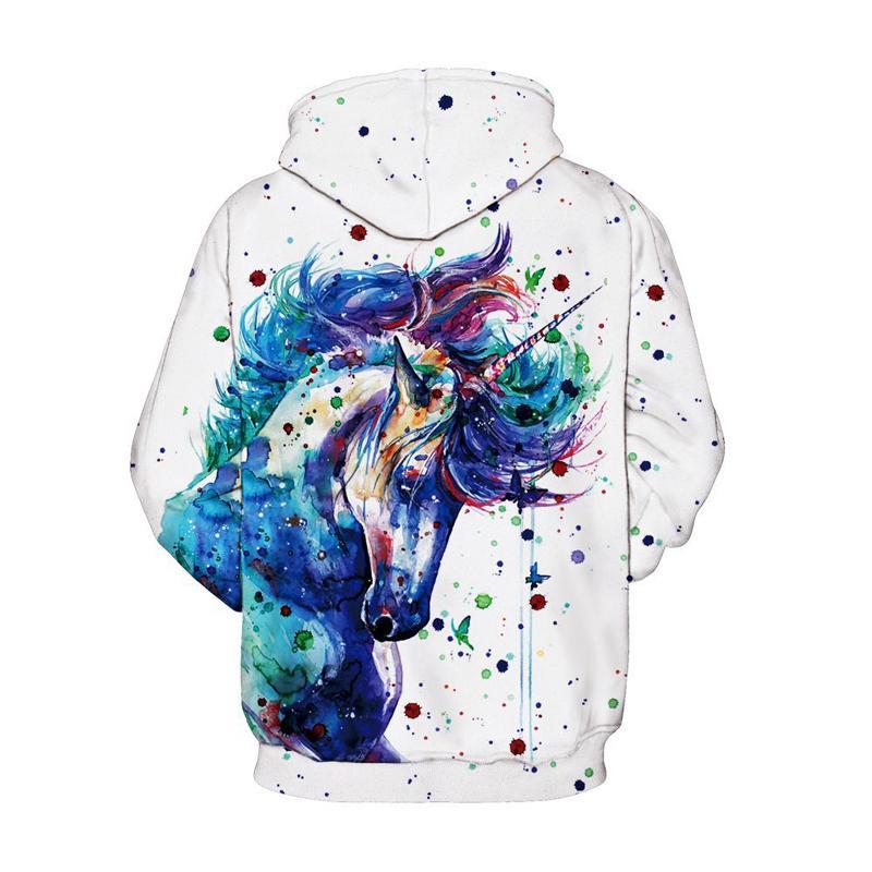 3D Print Hoodie - Alpaca Unicorn Print Pullover Hoodie  CSS032