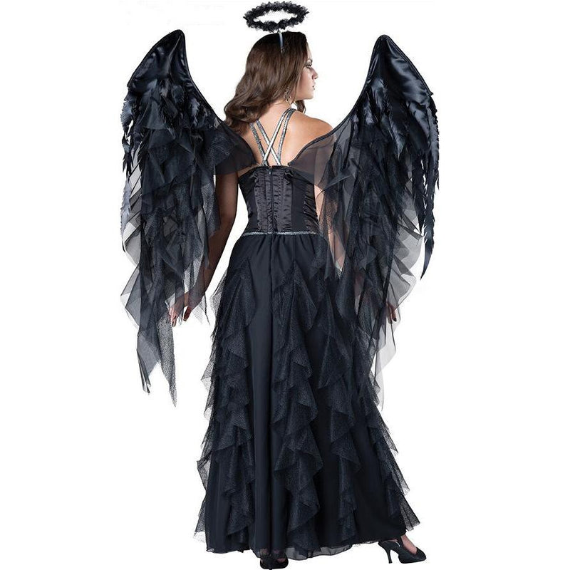 Halloween Sexy Angel Witch Black Dress Costume