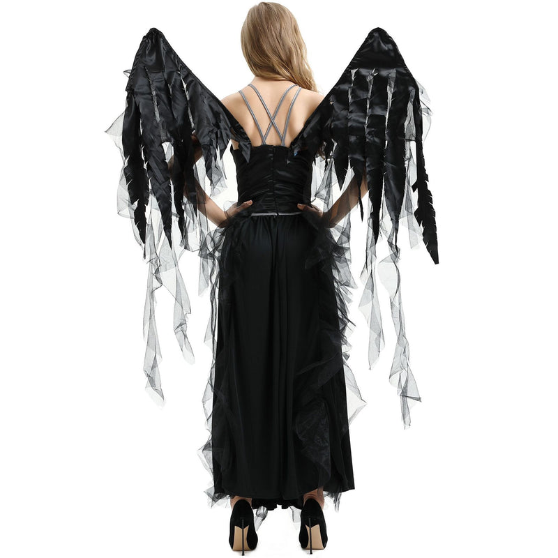 Halloween Sexy Angel Witch Black Dress Costume