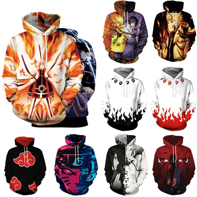 Naruto 3D hoodie anime Costume Naruto and Sasuke sweatshirt