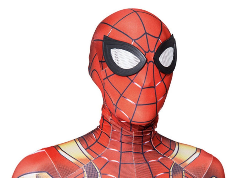 Superhero Halloween Cosplay Iron Man And Spiderman Mix Style Jumpsuit For Men And Teens