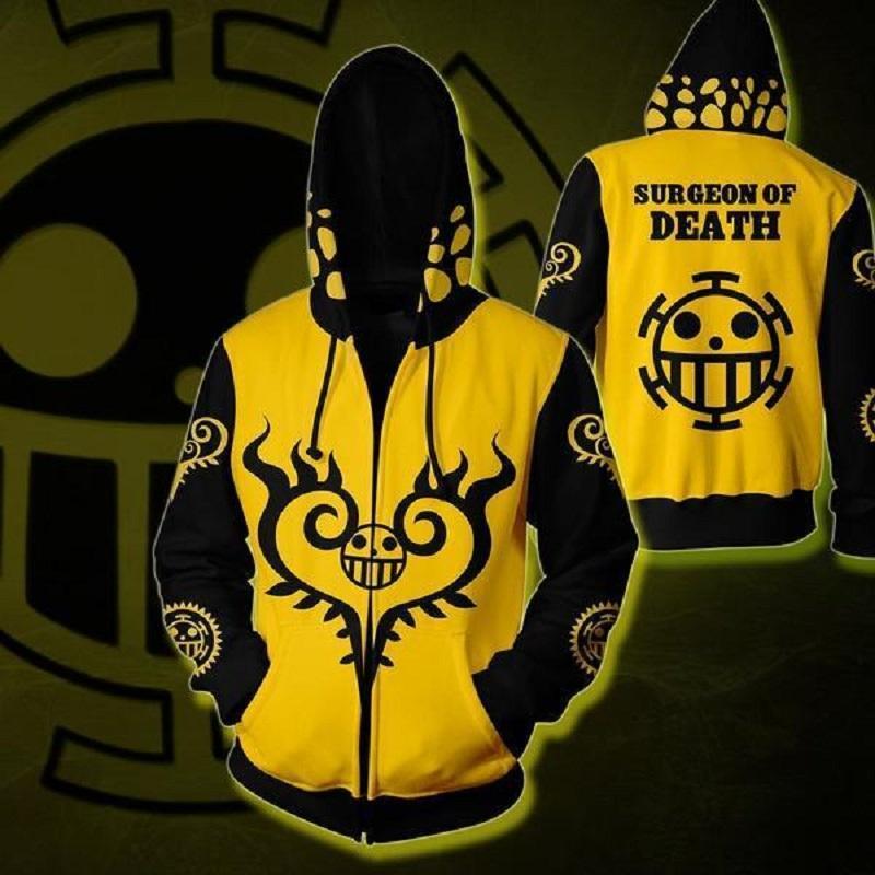 One Piece Hoodie - Trafalgar Law Zip Up Hoodie CSOS590