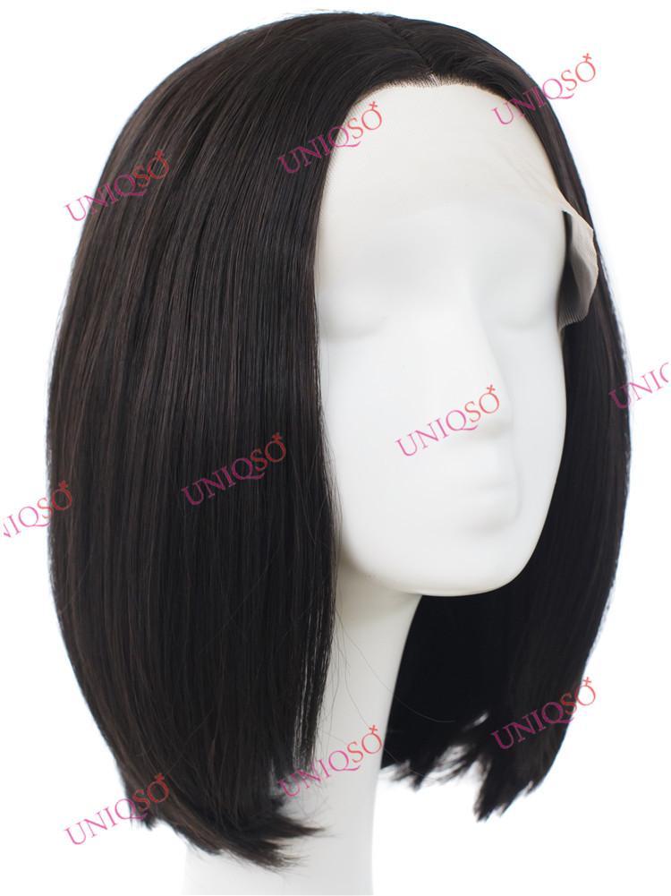 Premium Wig - Short Center Parting Sleek Black Wig