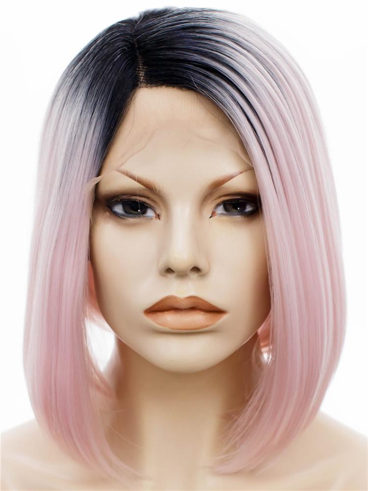 Premium Wig - Sleek Peachy Gradient Lace Front