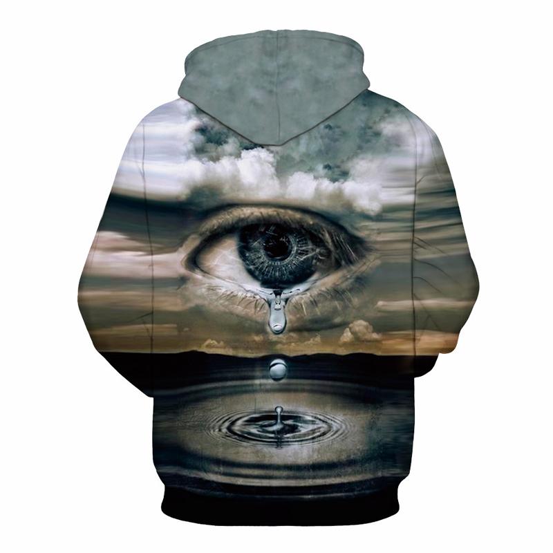 3D Print Hoodie - Eyes Tears Digital Print Pullover Hoodie  CSS057