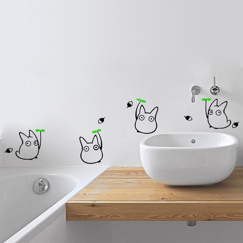 Totoro Leaf Umbrella Wall Decals