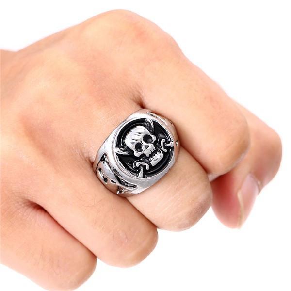 One Piece Rings Silver Plated Pirates Skull